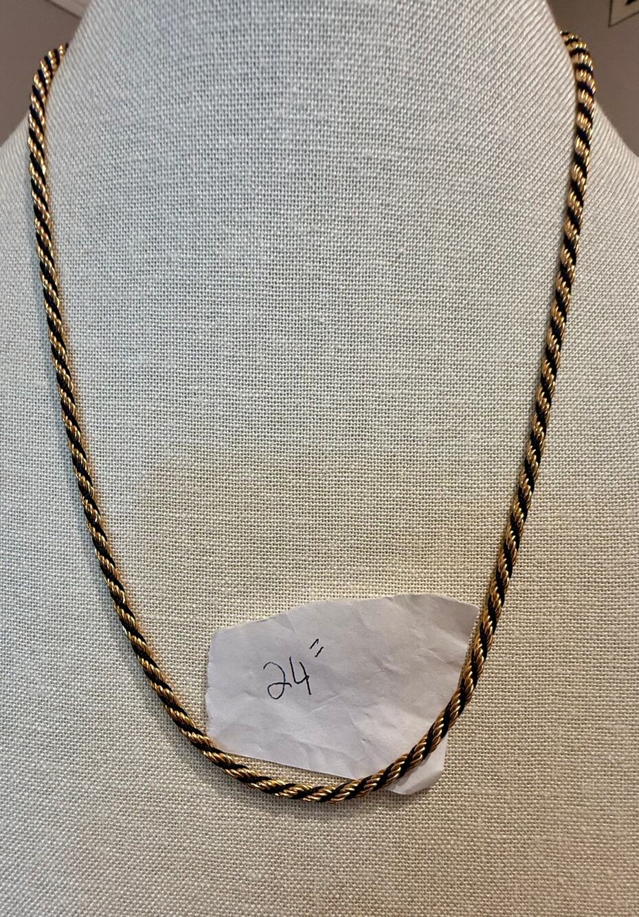 Vintage Gold & black Tone 24” Chain  necklace